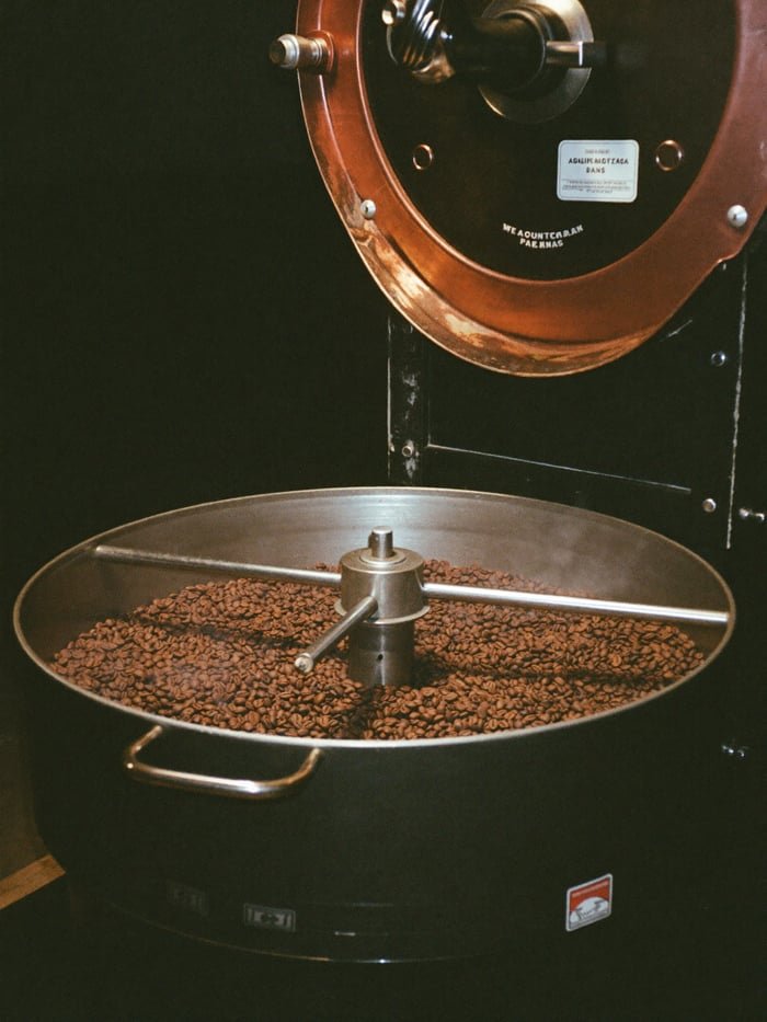 Fresh beans in the roaster's cooling tray
